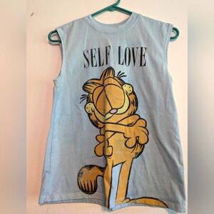 Garfield sleeveless shirt light blue size xs